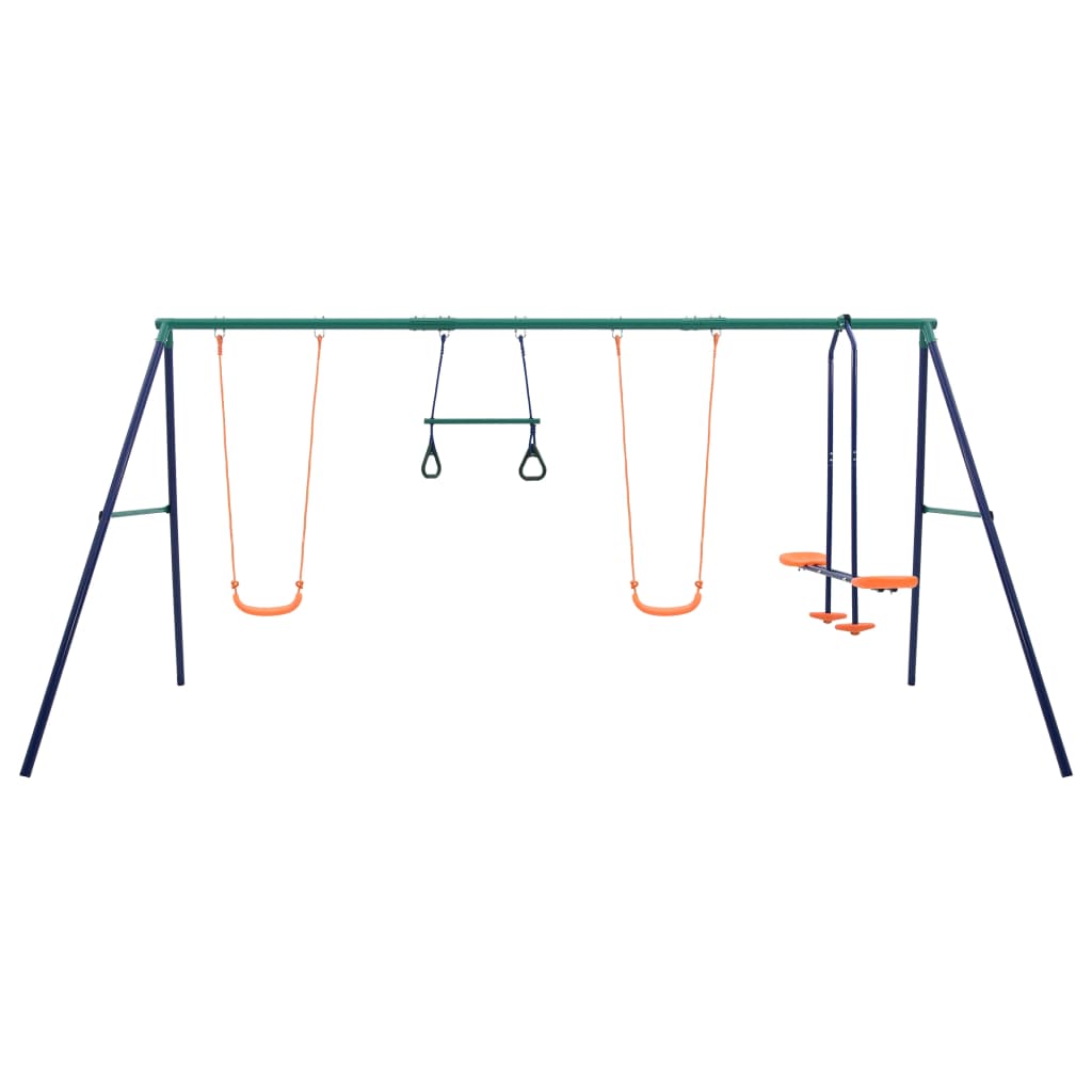 Schaukelset mit Turningen und 4 Sitzen Stahl - Premium Schaukeln & Spieltürme - Just €290.35! Shop now at homesales4u