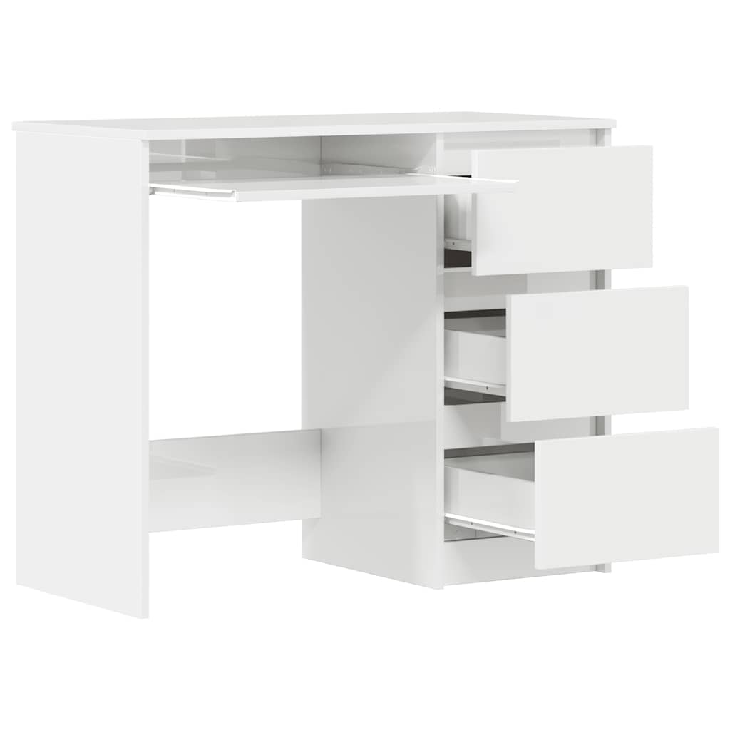 Schreibtisch Hochglanz-Weiß 90x45x76 cm Holzwerkstoff - Premium Schreibtische - Just €163.70! Shop now at homesales4u