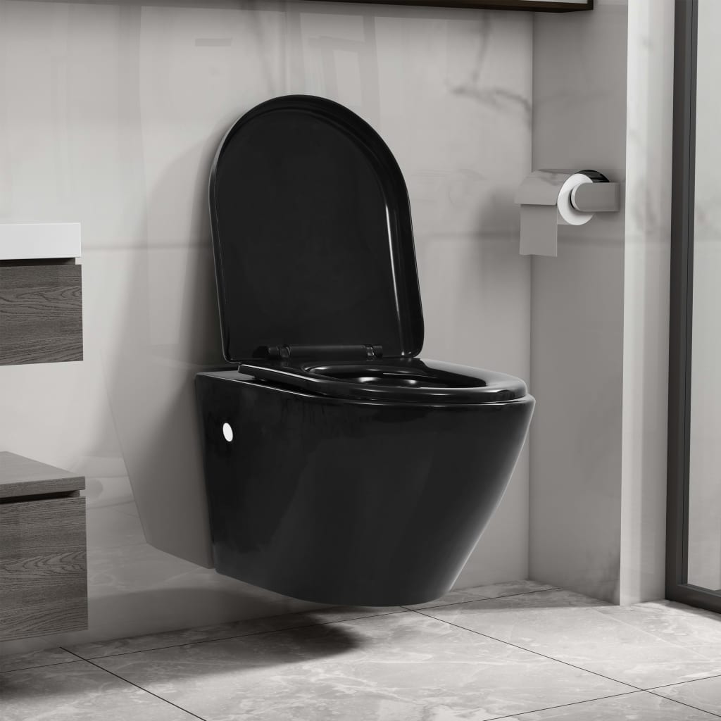 Hänge-Toilette mit Unterputzspülkasten Keramik Schwarz - Premium Toiletten - Just €487.67! Shop now at homesales4u