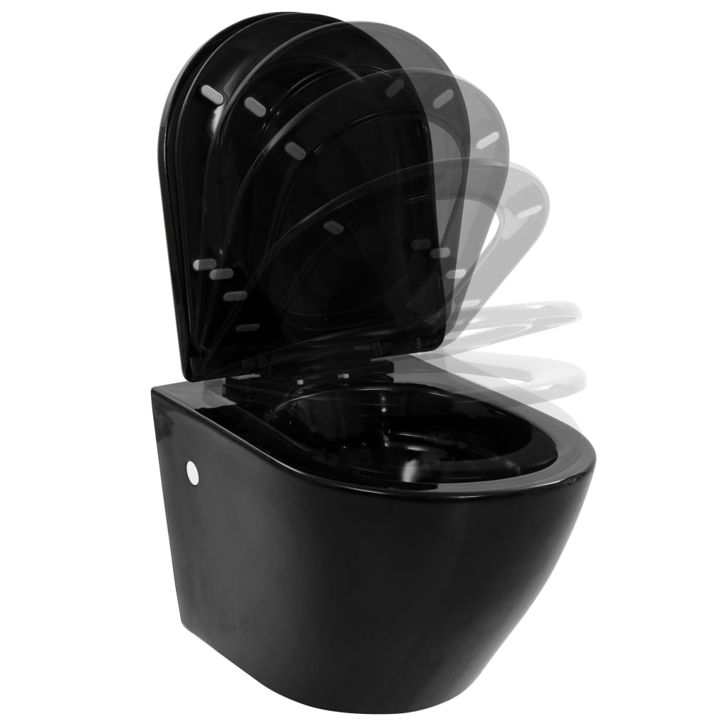 Hänge-Toilette mit Unterputzspülkasten Keramik Schwarz - Premium Toiletten - Just €487.67! Shop now at homesales4u