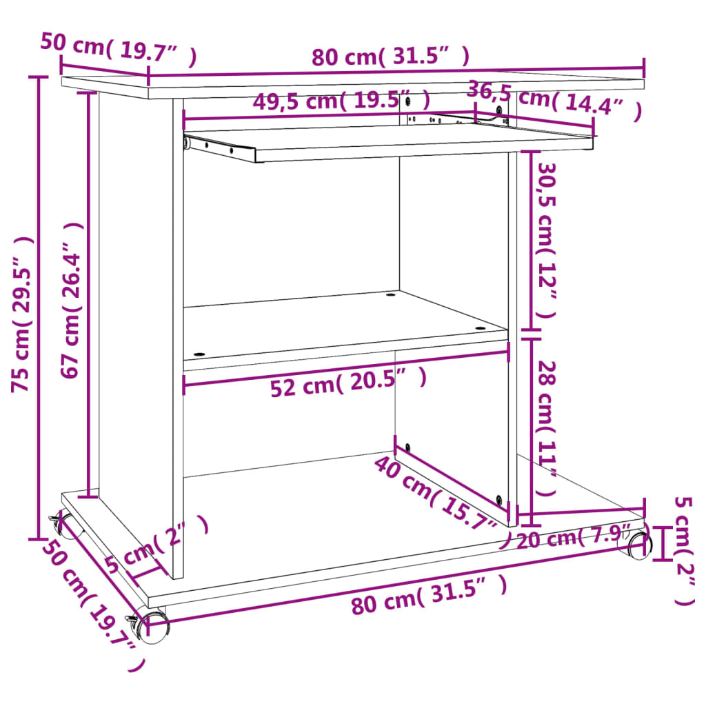 Schreibtisch Betongrau 80x50x75 cm Holzwerkstoff - Premium Schreibtische - Just €86.88! Shop now at homesales4u