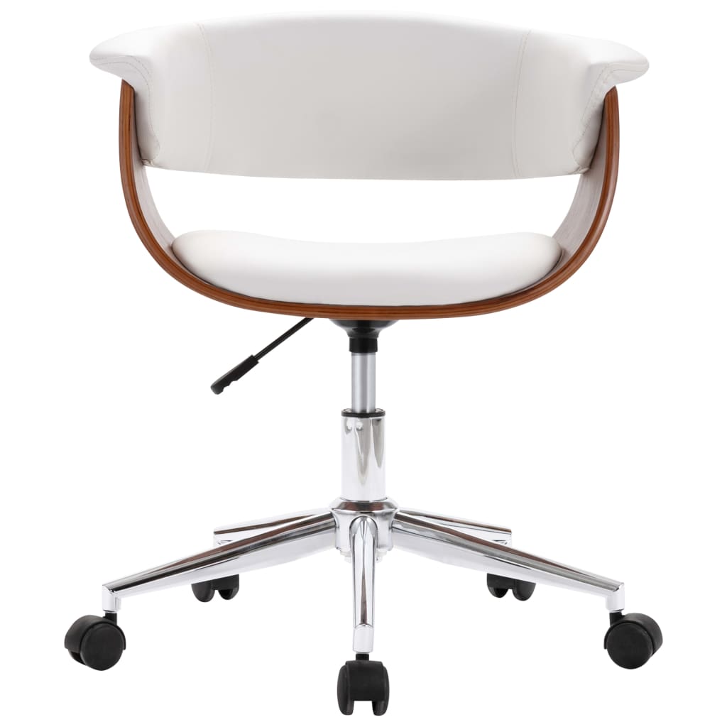 Drehbarer Bürostuhl Weiß Bugholz und Kunstleder - Premium Bürostühle - Just €195.70! Shop now at homesales4u