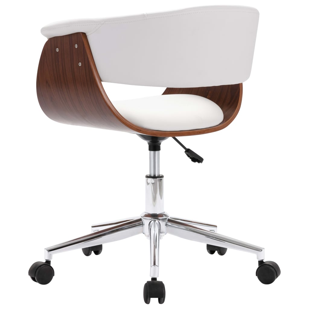 Drehbarer Bürostuhl Weiß Bugholz und Kunstleder - Premium Bürostühle - Just €195.70! Shop now at homesales4u