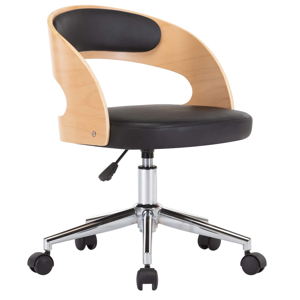 Drehbarer Bürostuhl Schwarz Bugholz und Kunstleder - Premium Bürostühle - Just €171.42! Shop now at homesales4u