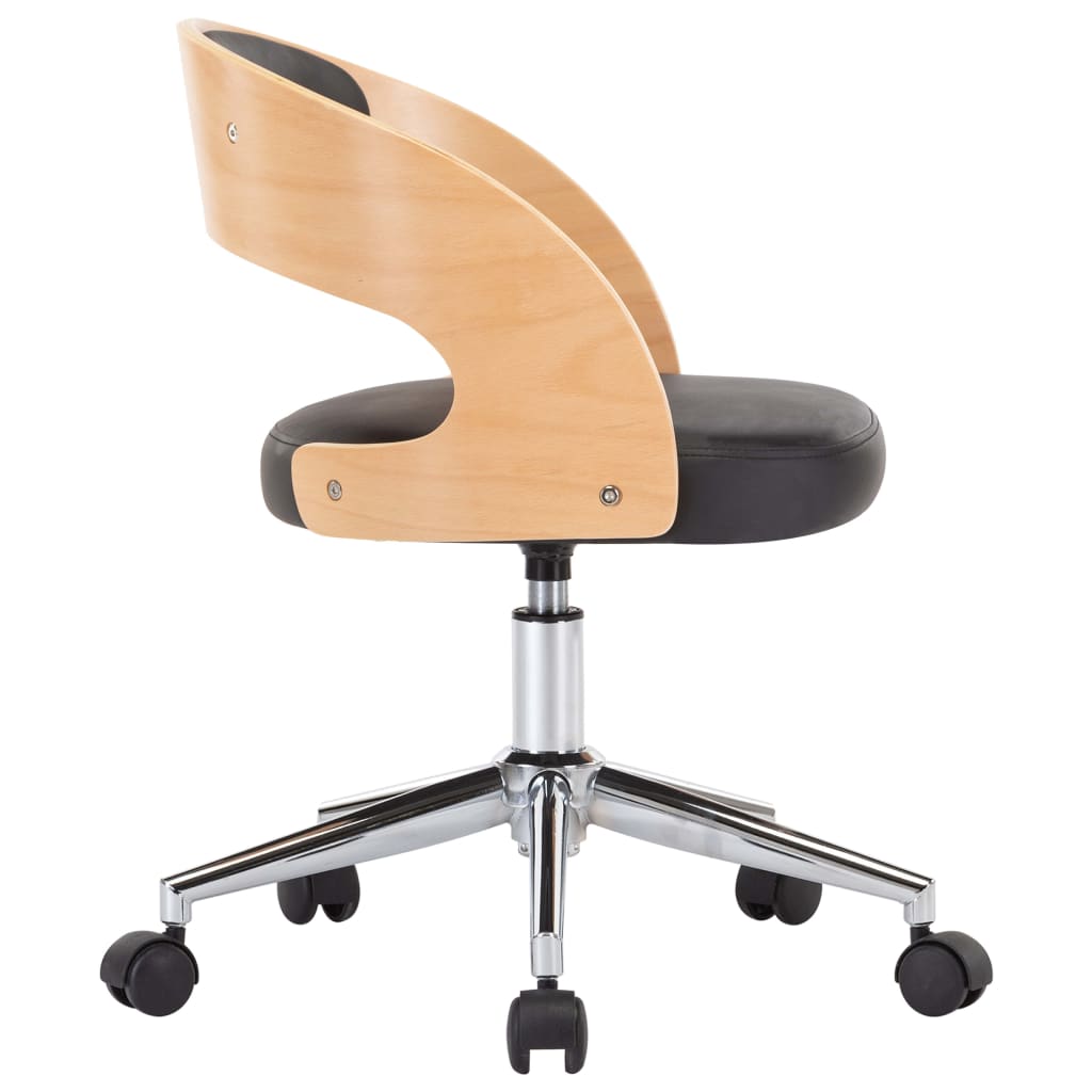 Drehbarer Bürostuhl Schwarz Bugholz und Kunstleder - Premium Bürostühle - Just €171.42! Shop now at homesales4u