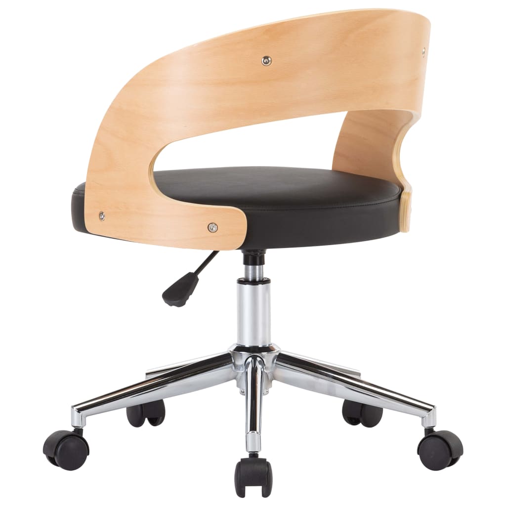 Drehbarer Bürostuhl Schwarz Bugholz und Kunstleder - Premium Bürostühle - Just €171.42! Shop now at homesales4u