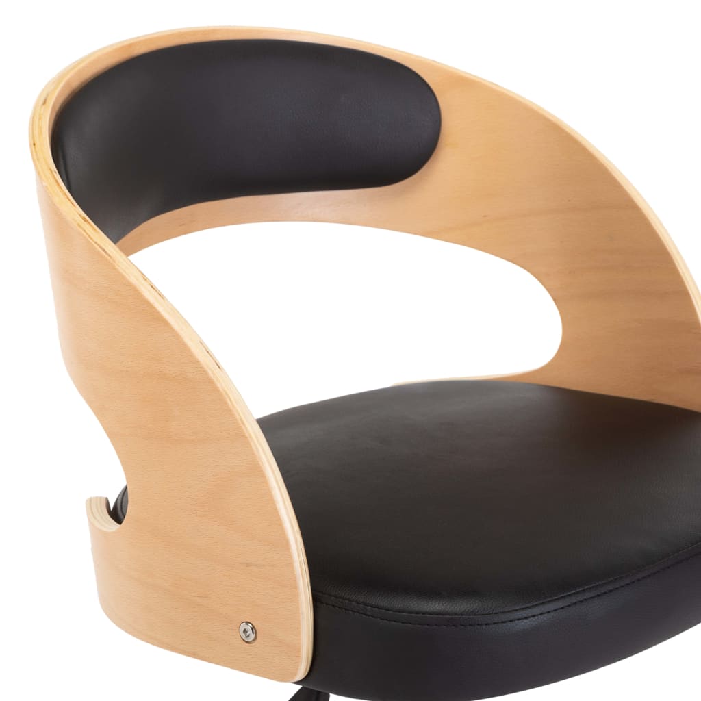 Drehbarer Bürostuhl Schwarz Bugholz und Kunstleder - Premium Bürostühle - Just €171.42! Shop now at homesales4u