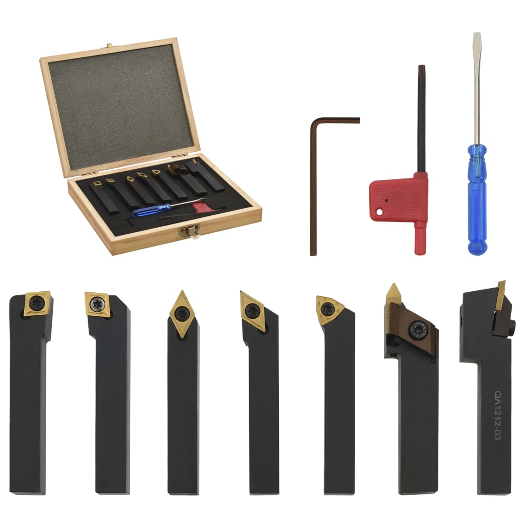 12-tlg. Drehmeißel-Set mit Wendeplatten 12x12 mm 80 mm - Premium Mühlen - Just €141.54! Shop now at homesales4u