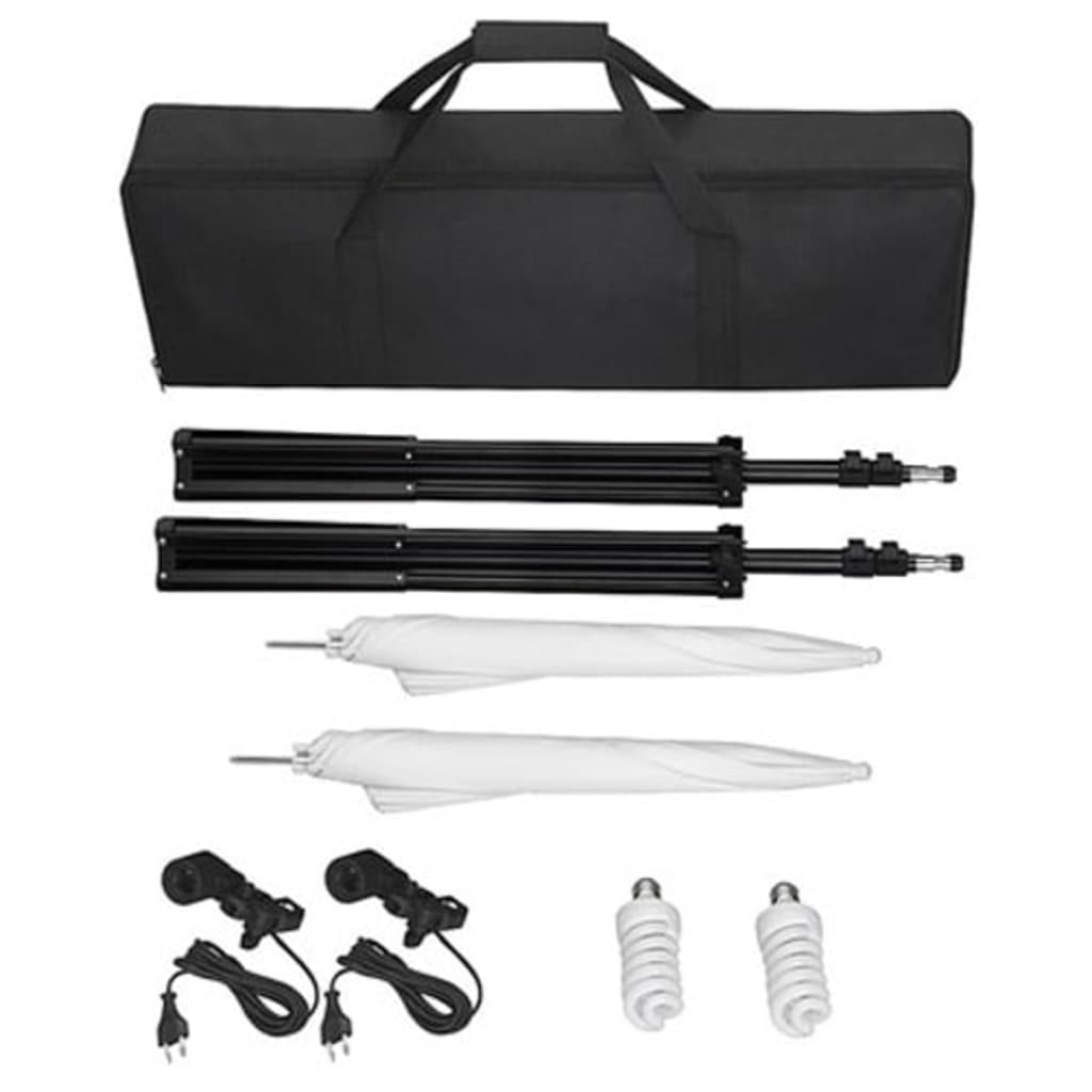Fotostudio-Set mit Hintergrund, Leuchten und Schirmen - Premium Studioscheinwerfer & -blitzgeräte - Just €209.09! Shop now at homesales4u
