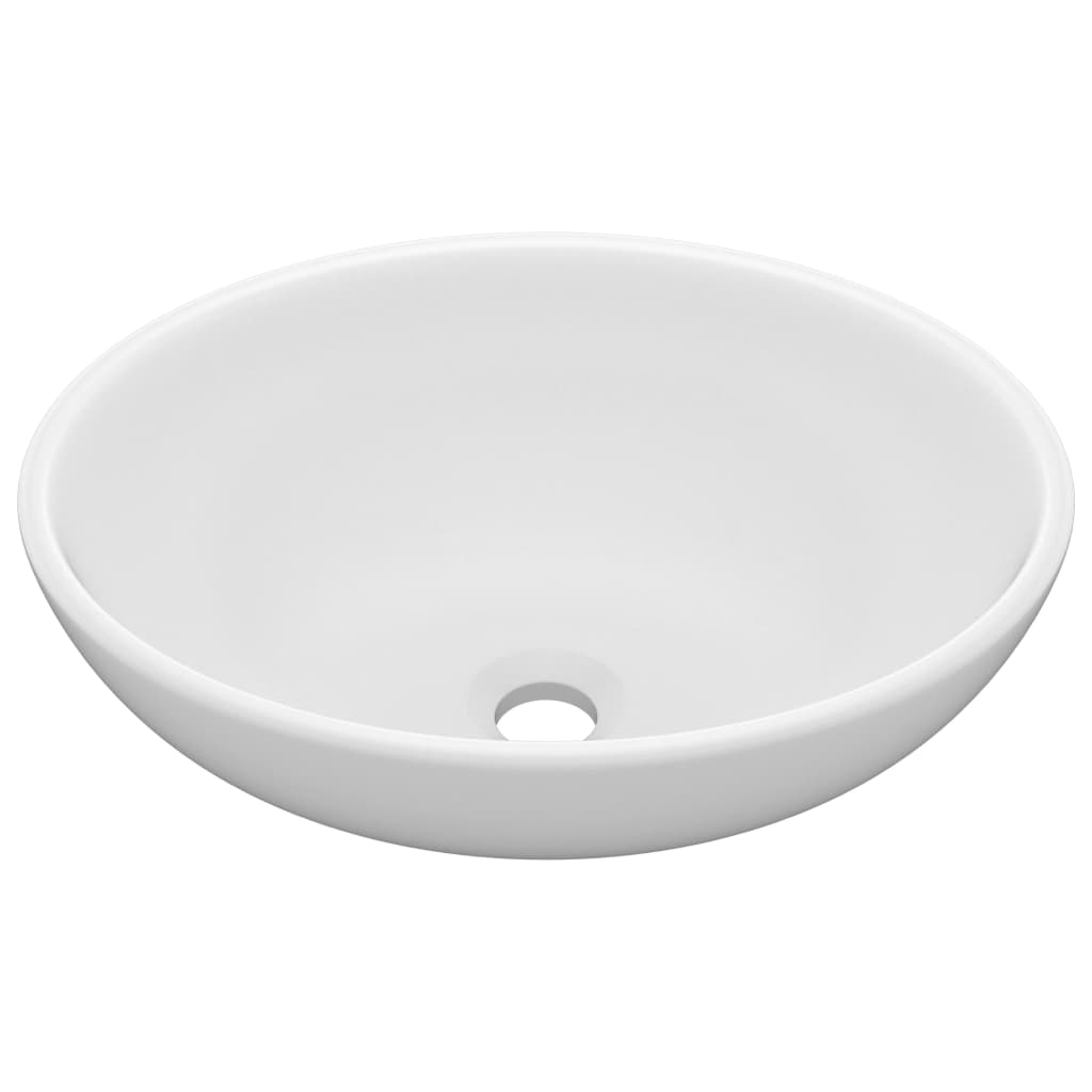 Luxuriöses Ovales Waschbecken Matt Weiß 40x33 cm Keramik - Premium Badezimmer-Waschbecken - Just €99.34! Shop now at homesales4u
