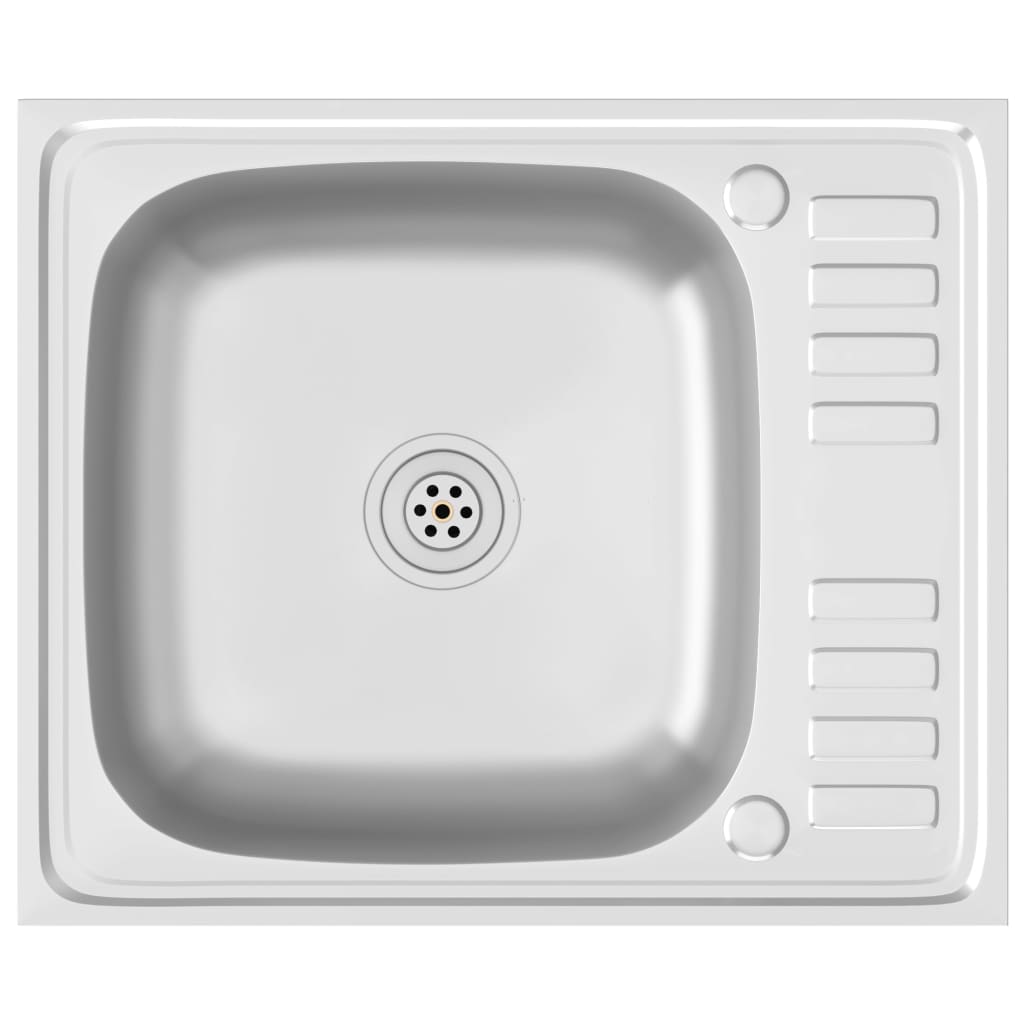 Spüle mit Abtropffläche Set Silbern 600x500x155 mm Edelstahl - Premium Küchenspülen & Spülbecken - Just €88.94! Shop now at homesales4u