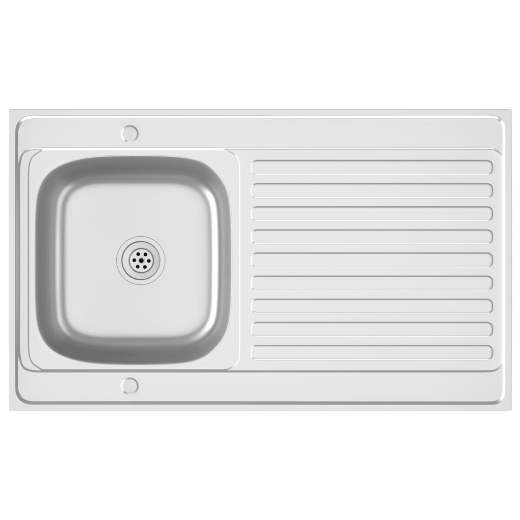 Spüle mit Abtropffläche Set Silbern 1000x600x155 mm Edelstahl - Premium Küchenspülen & Spülbecken - Just €201.72! Shop now at homesales4u