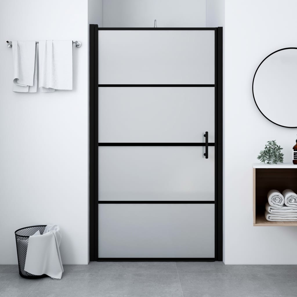Duschtür Mattes Hartglas 91x195 cm Schwarz - Premium Duschkabinen & -türen - Just €269.75! Shop now at homesales4u