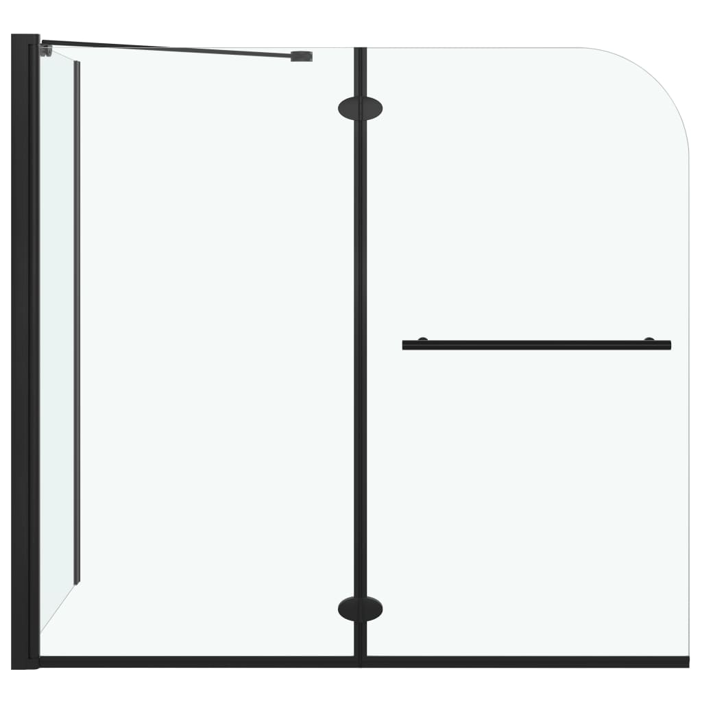 Badewannenaufsatz 2-fach Faltbar ESG 120x68x130 cm Schwarz - Premium Duschkabinen & -türen - Just €306.90! Shop now at homesales4u