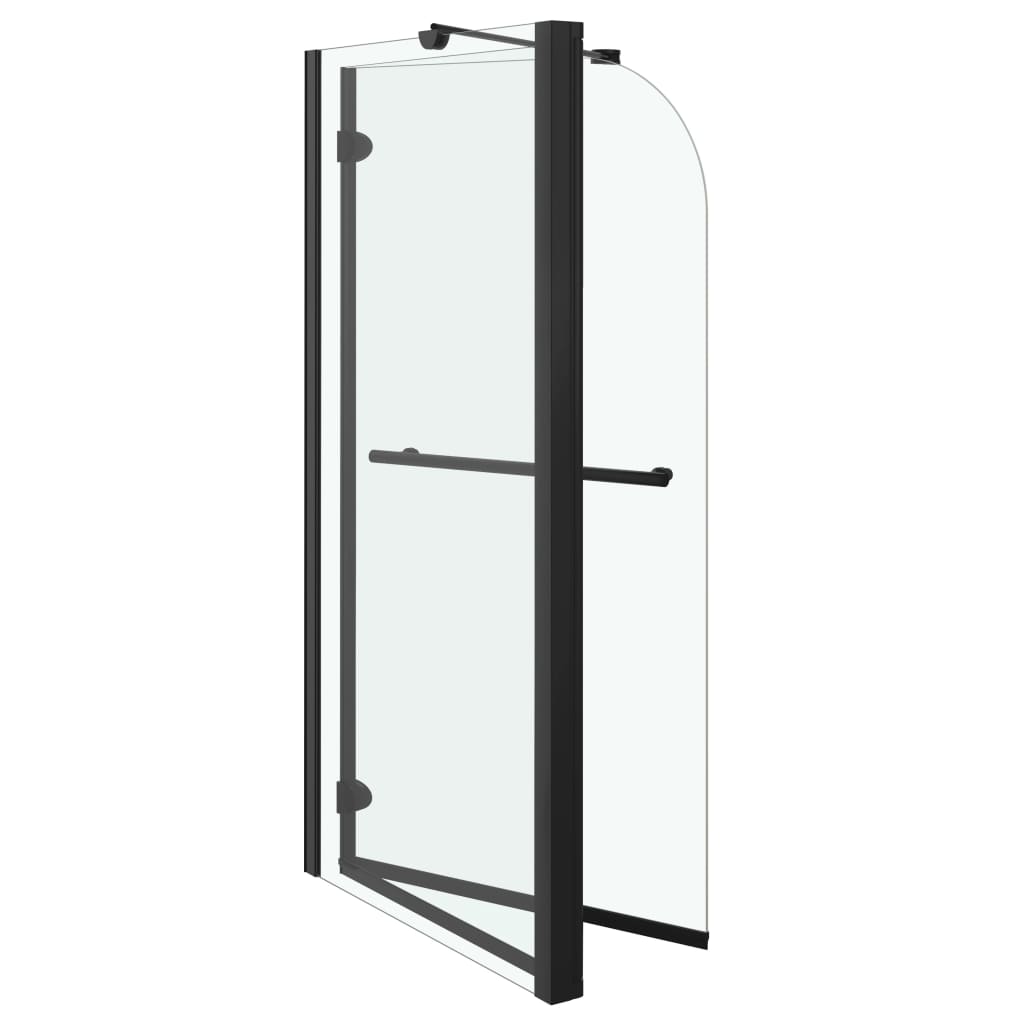 Badewannenaufsatz 2-fach Faltbar ESG 120x68x130 cm Schwarz - Premium Duschkabinen & -türen - Just €306.90! Shop now at homesales4u