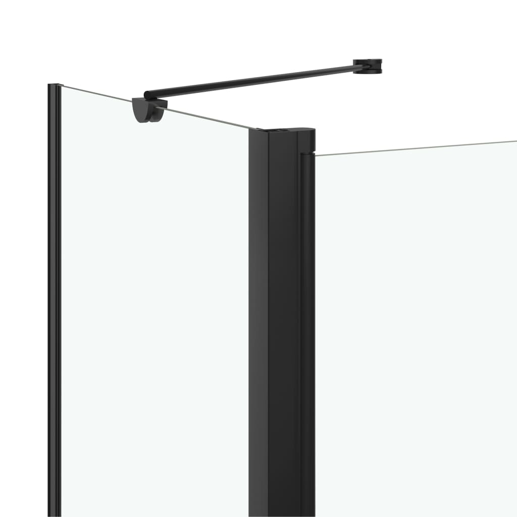 Badewannenaufsatz 2-fach Faltbar ESG 120x68x130 cm Schwarz - Premium Duschkabinen & -türen - Just €306.90! Shop now at homesales4u