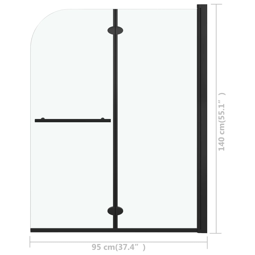 Faltbare Duschkabine 2 Paneele ESG 95x140 cm Schwarz - Premium Duschkabinen & -türen - Just €177.09! Shop now at homesales4u
