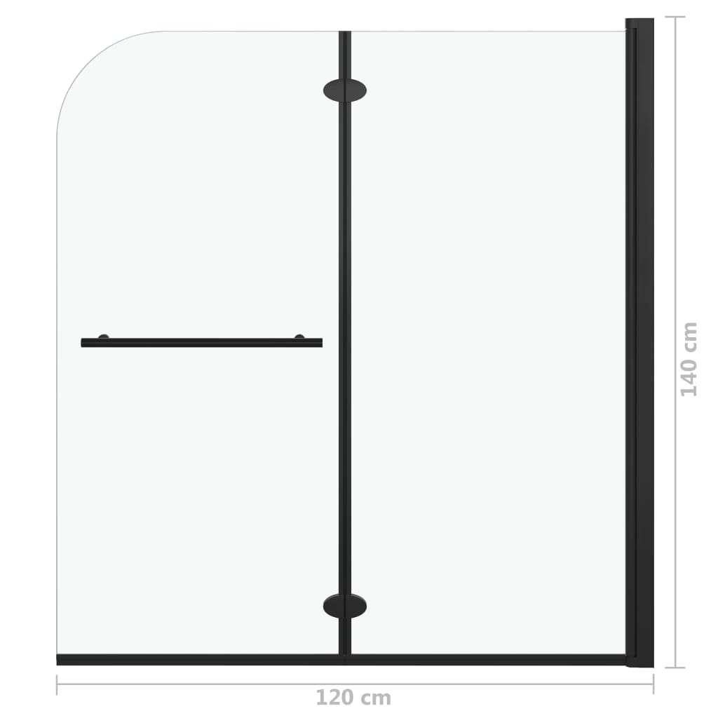 Faltbare Duschkabine 2 Paneele ESG 120x140 cm Schwarz - Premium Duschkabinen & -türen - Just €201.64! Shop now at homesales4u