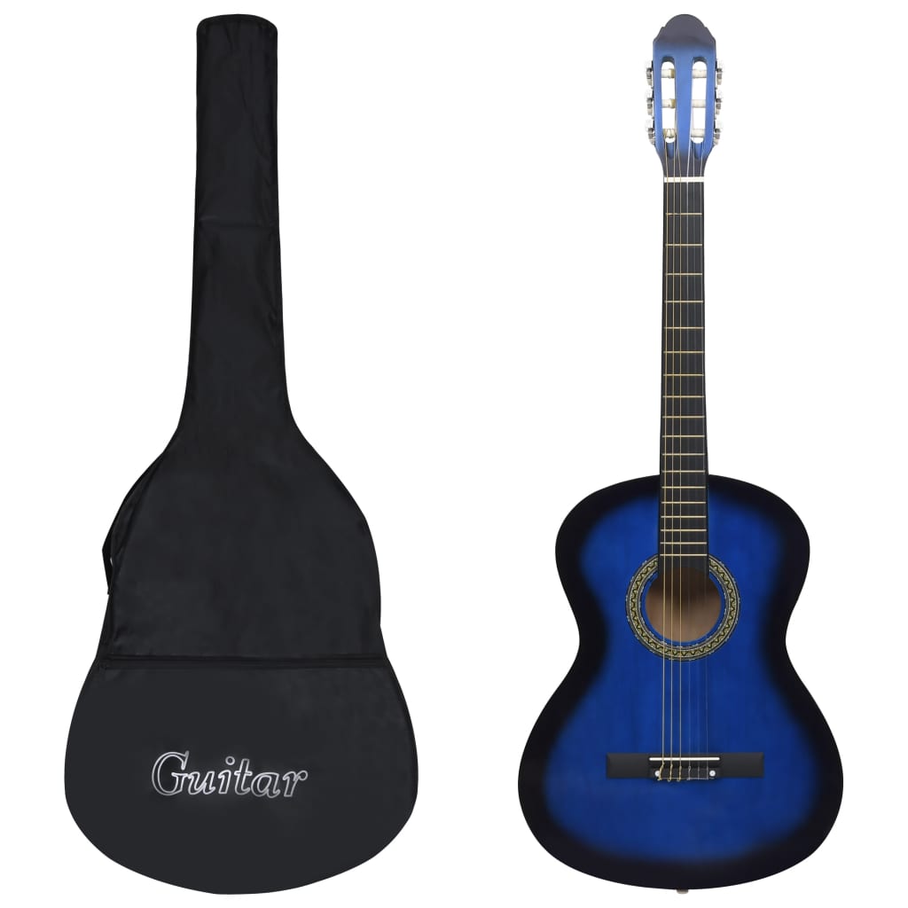 Klassikgitarre für Anfänger mit Tasche Blau 4/4 39" - Premium Gitarren - Just €102.19! Shop now at homesales4u