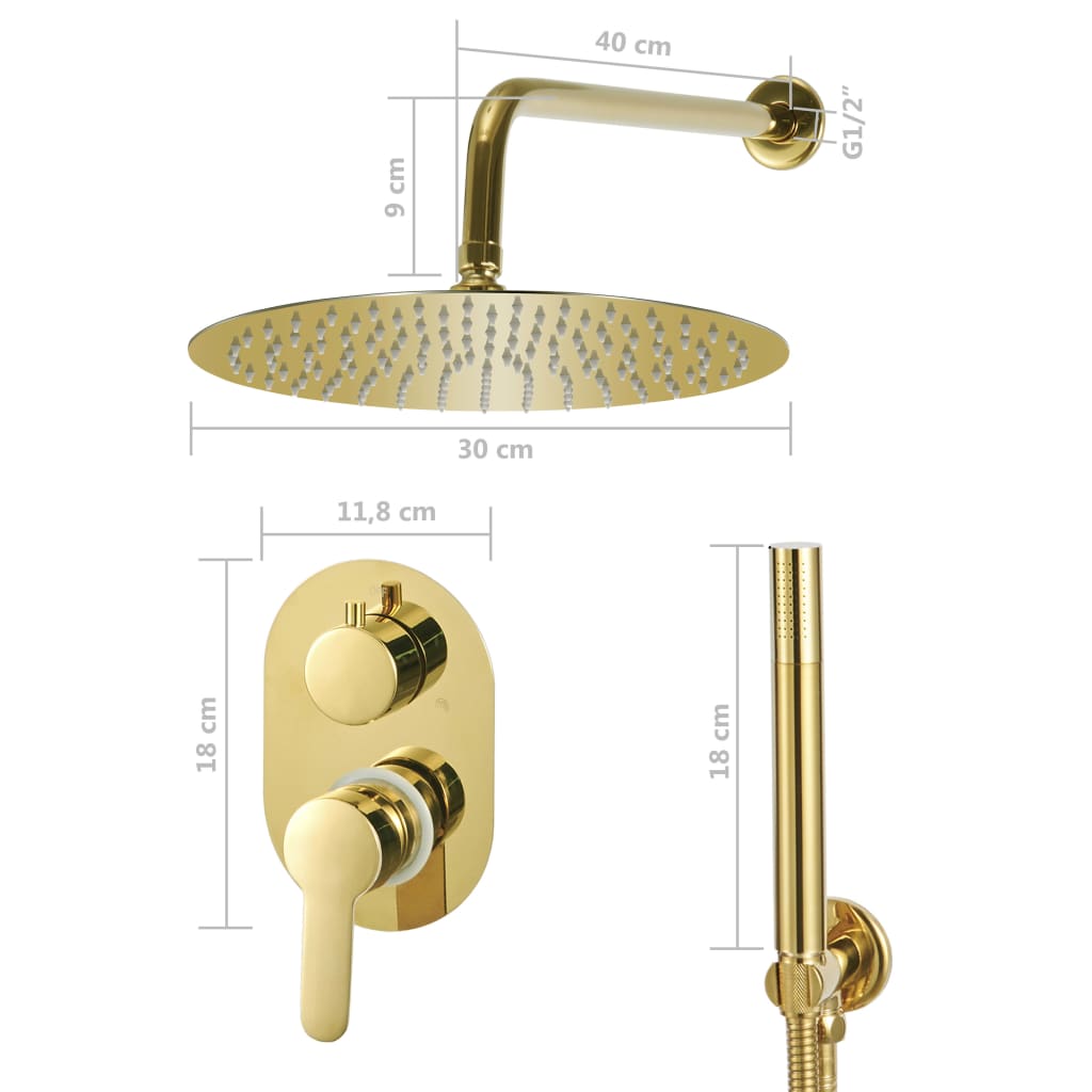 Duschsystem Edelstahl 201 Golden - Premium Badewannen- & Duschdüsen - Just €213.88! Shop now at homesales4u