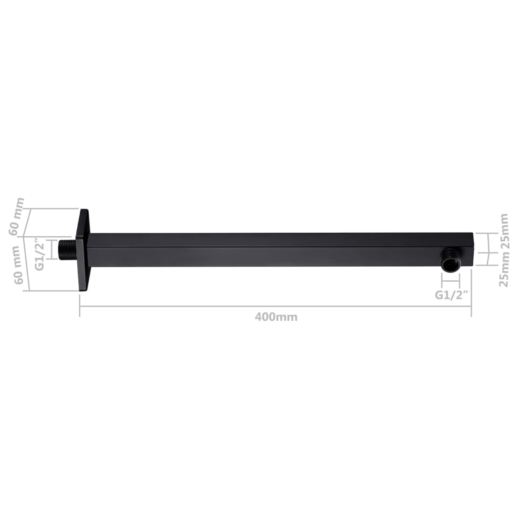 Duscharm Quadratisch Edelstahl 201 Schwarz 40 cm - Premium Duschkabinen & -türen - Just €32.18! Shop now at homesales4u