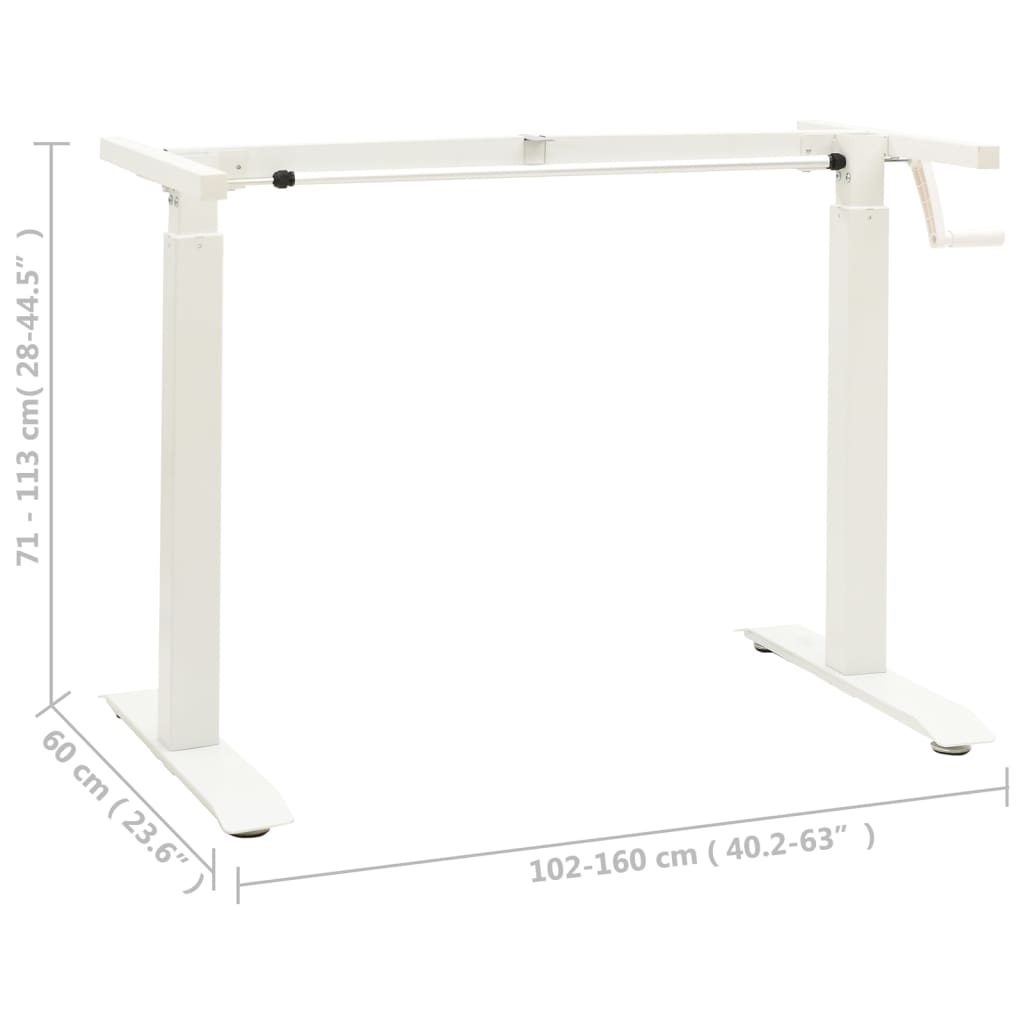 Schreibtisch-Gestell Manuell Höhenverstellbar Handkurbel Weiß - Premium Arbeitsplätze im Großraumbüro - Just €190.87! Shop now at homesales4u