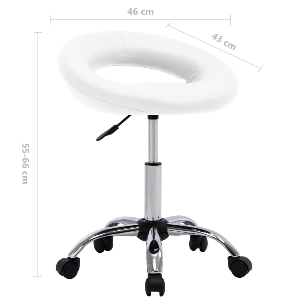 Arbeitshocker auf Rollen Weiß Kunstleder - Premium Bürostühle - Just €76.36! Shop now at homesales4u