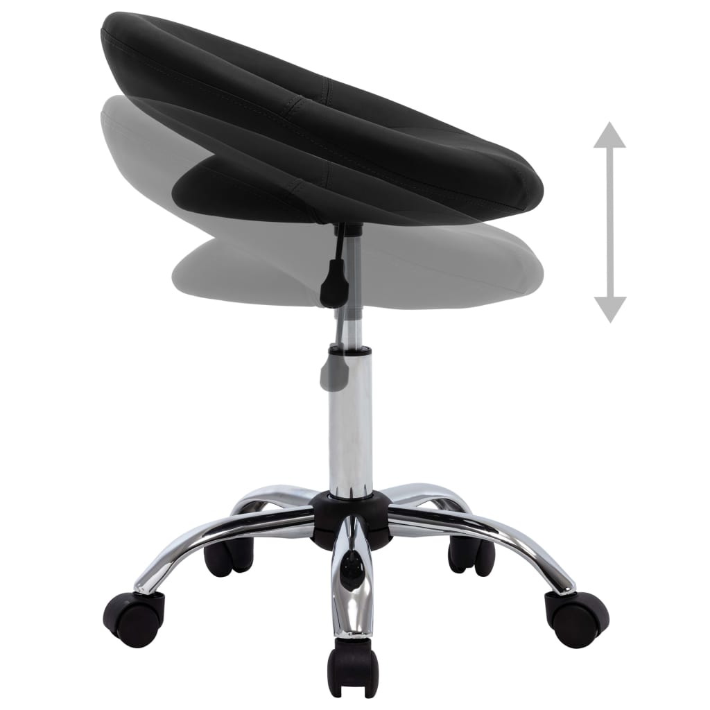 Arbeitshocker auf Rollen Schwarz Kunstleder - Premium Bürostühle - Just €82.54! Shop now at homesales4u
