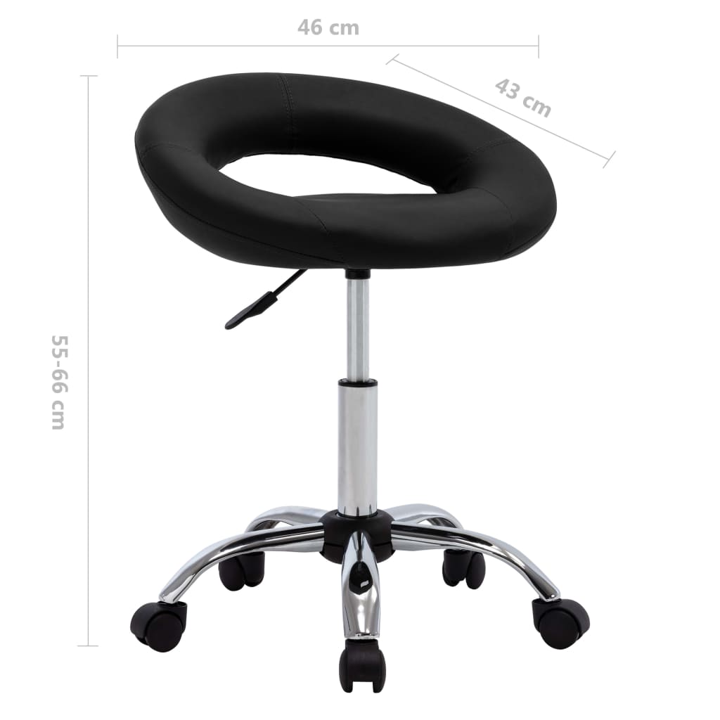 Arbeitshocker auf Rollen Schwarz Kunstleder - Premium Bürostühle - Just €82.54! Shop now at homesales4u