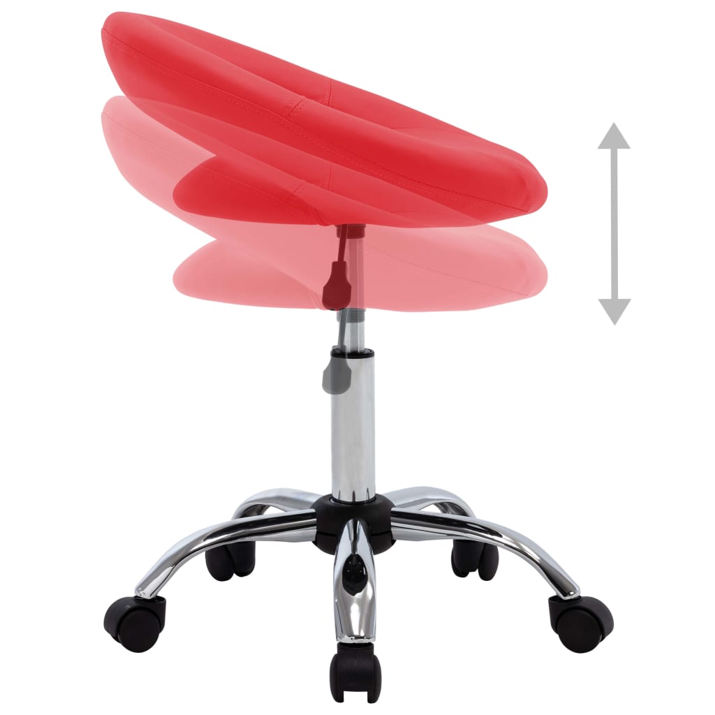 Arbeitshocker auf Rollen Rot Kunstleder - Premium Bürostühle - Just €81.67! Shop now at homesales4u