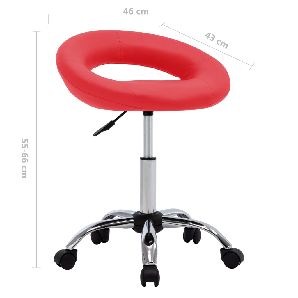Arbeitshocker auf Rollen Rot Kunstleder - Premium Bürostühle - Just €81.67! Shop now at homesales4u