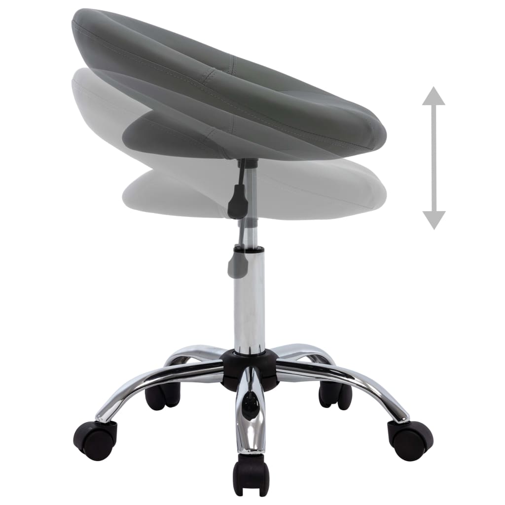Arbeitshocker auf Rollen Grau Kunstleder - Premium Bürostühle - Just €84.11! Shop now at homesales4u
