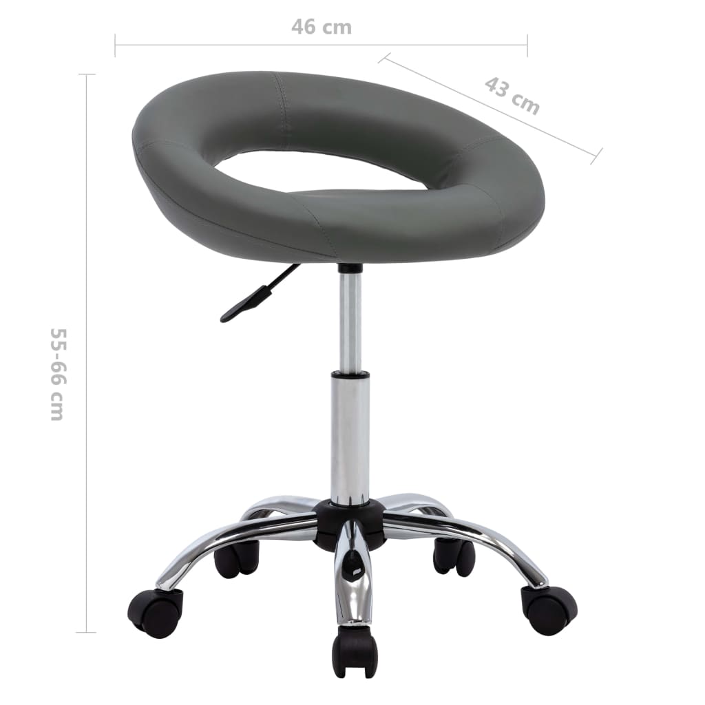 Arbeitshocker auf Rollen Grau Kunstleder - Premium Bürostühle - Just €84.11! Shop now at homesales4u