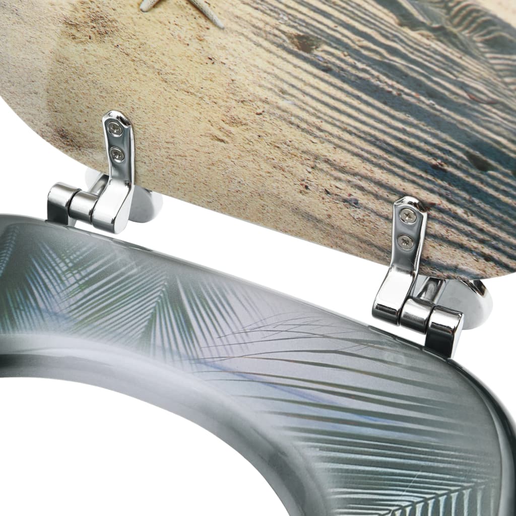 Toilettensitze mit Deckel 2 Stk. MDF Strand-Design - Premium Toilettensitze - Just €108.55! Shop now at homesales4u