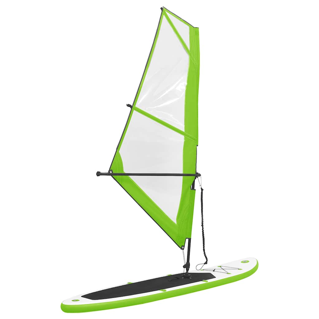 Aufblasbares SUP-Board mit Segel Set Grün und Weiß - Premium Paddelboards - Just €810.18! Shop now at homesales4u