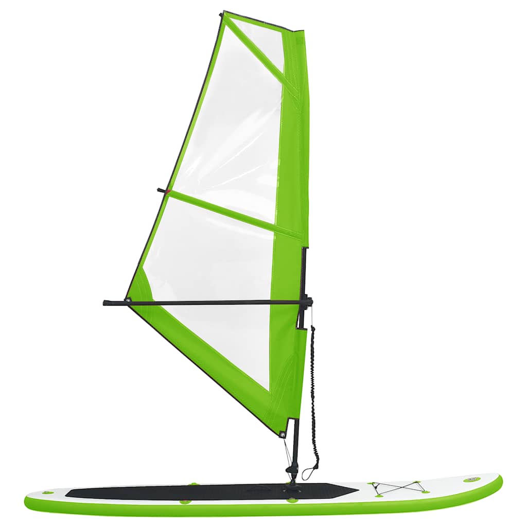 Aufblasbares SUP-Board mit Segel Set Grün und Weiß - Premium Paddelboards - Just €810.18! Shop now at homesales4u