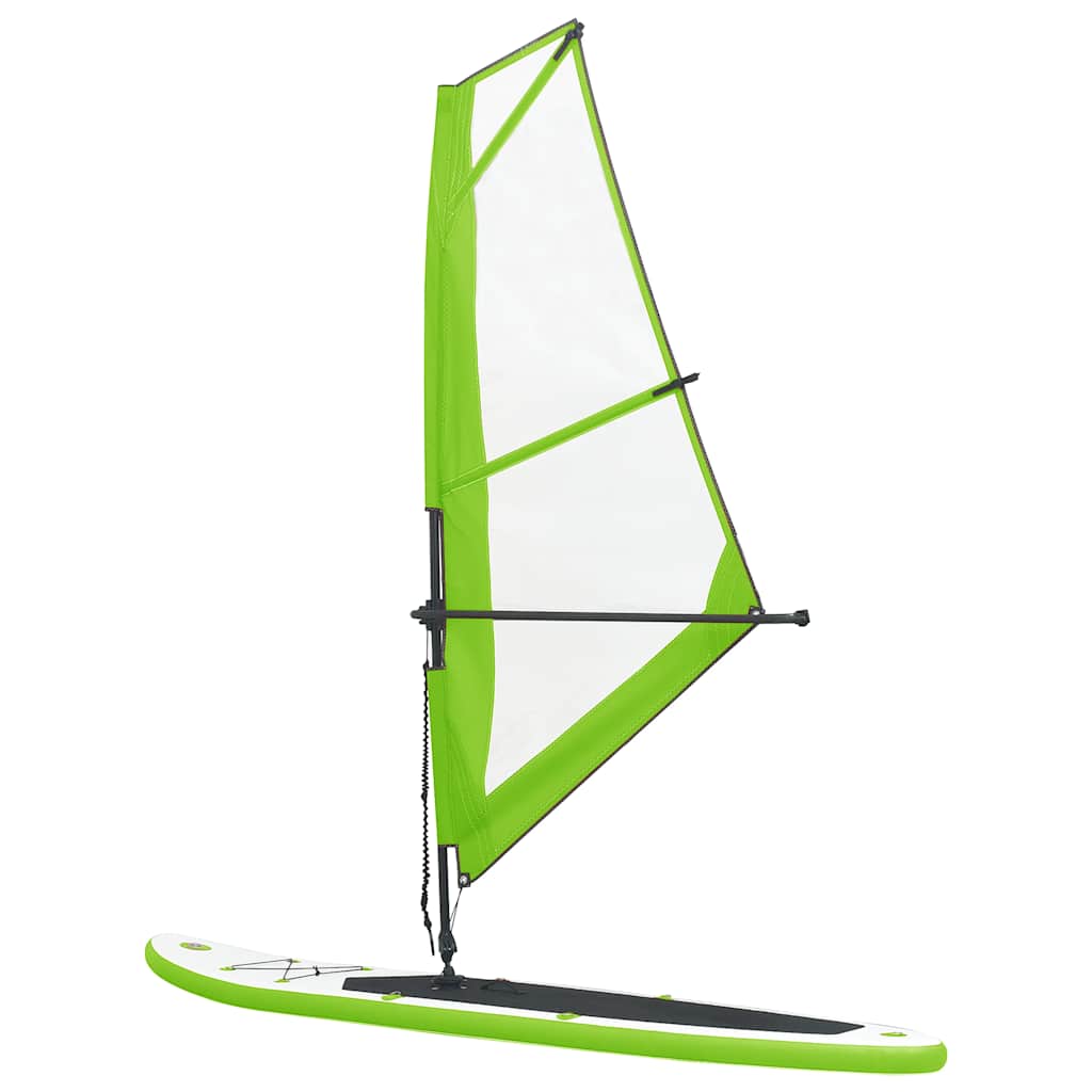 Aufblasbares SUP-Board mit Segel Set Grün und Weiß - Premium Paddelboards - Just €810.18! Shop now at homesales4u