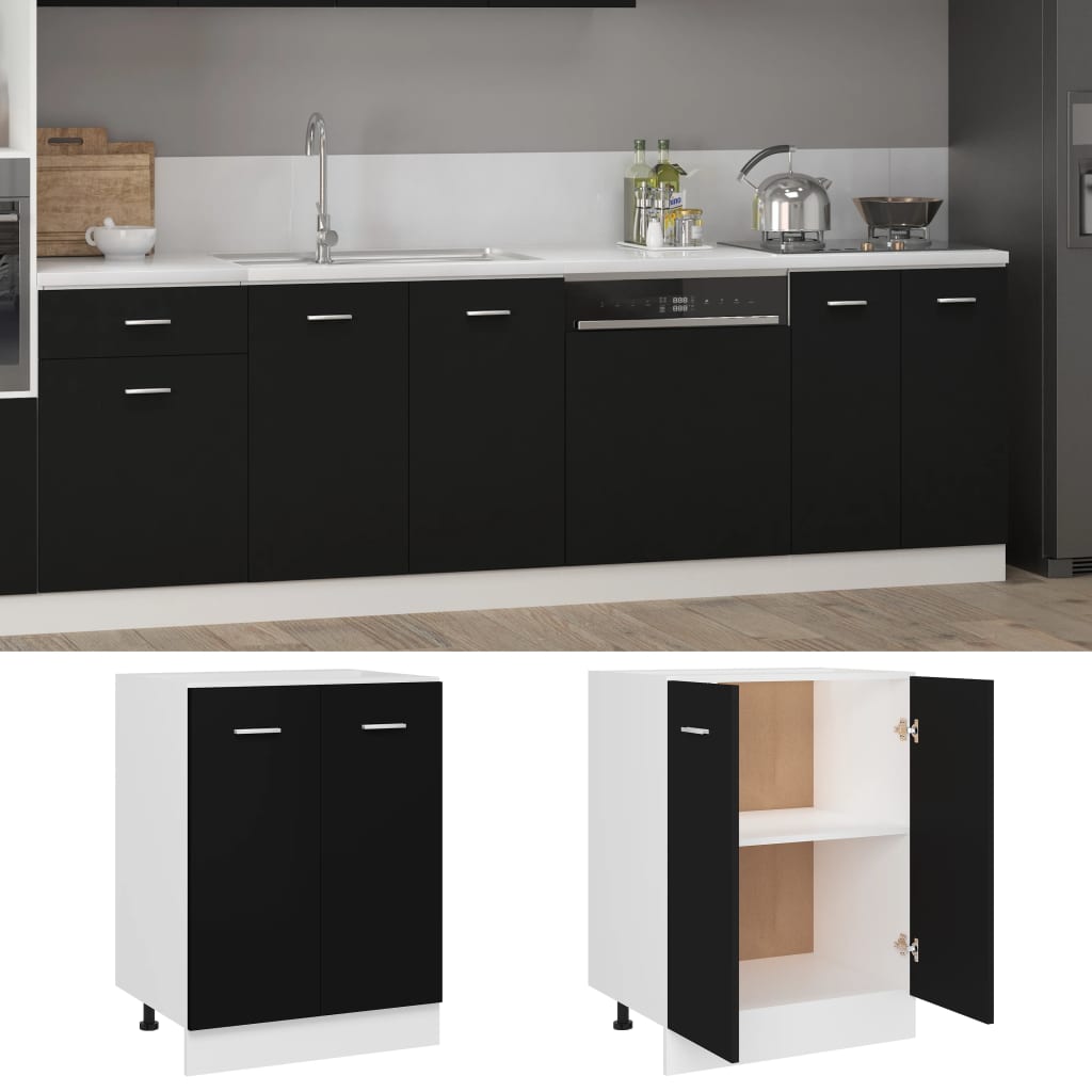 Unterschrank Lyon Schwarz 60x46x81,5 cm Holzwerkstoff - Premium Küchenschränke - Just €116.21! Shop now at homesales4u