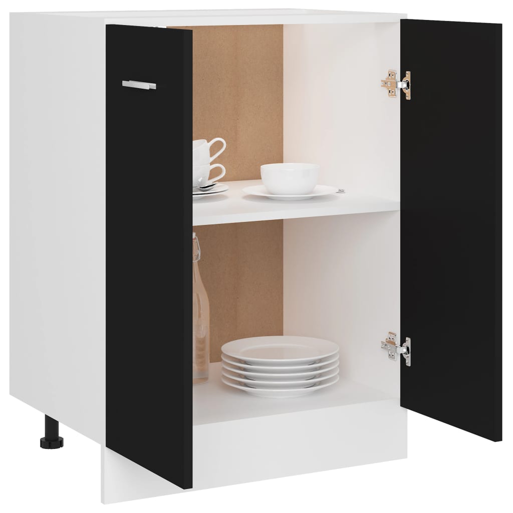 Unterschrank Lyon Schwarz 60x46x81,5 cm Holzwerkstoff - Premium Küchenschränke - Just €116.21! Shop now at homesales4u