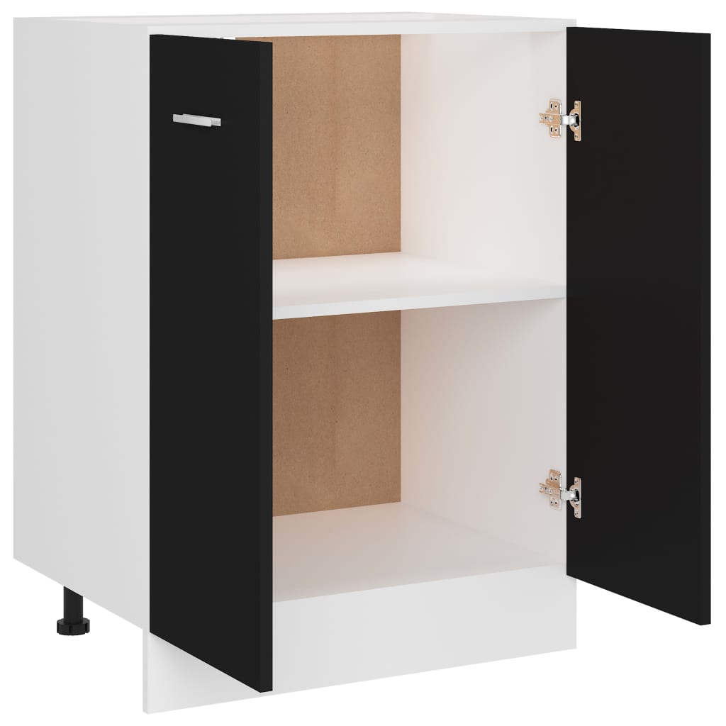 Unterschrank Lyon Schwarz 60x46x81,5 cm Holzwerkstoff - Premium Küchenschränke - Just €116.21! Shop now at homesales4u