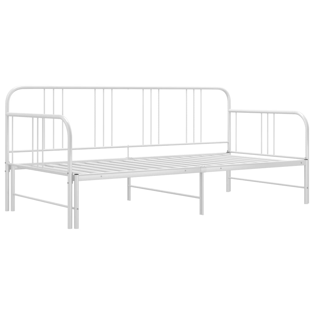 Ausziehsofa Bettgestell Weiß Metall 90x200 cm - Premium Betten & Bettgestelle - Just €165.94! Shop now at homesales4u