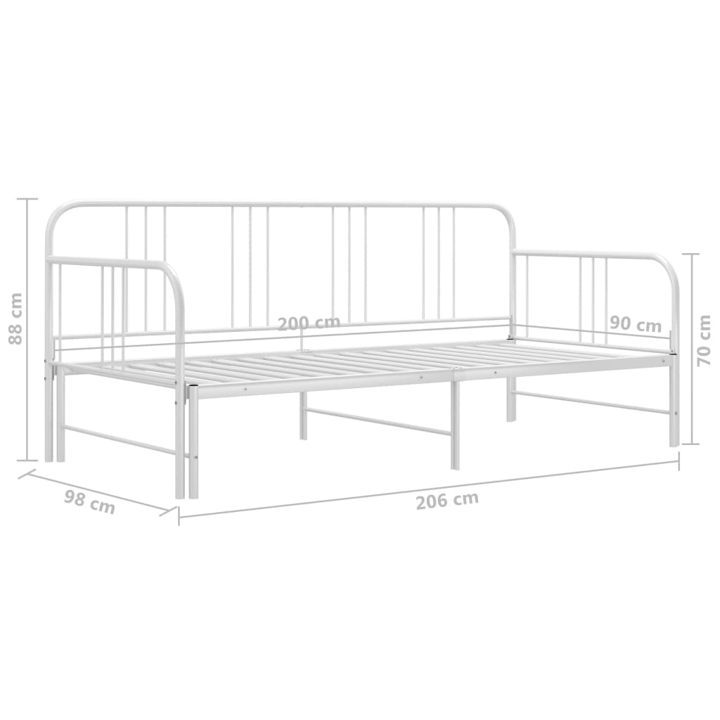 Ausziehsofa Bettgestell Weiß Metall 90x200 cm - Premium Betten & Bettgestelle - Just €165.94! Shop now at homesales4u