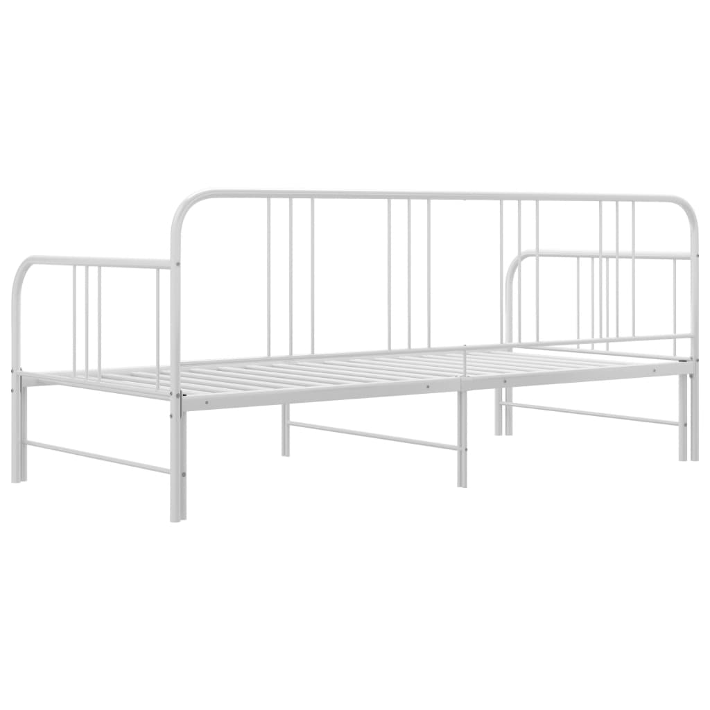 Ausziehsofa Bettgestell Weiß Metall 90x200 cm - Premium Betten & Bettgestelle - Just €165.94! Shop now at homesales4u