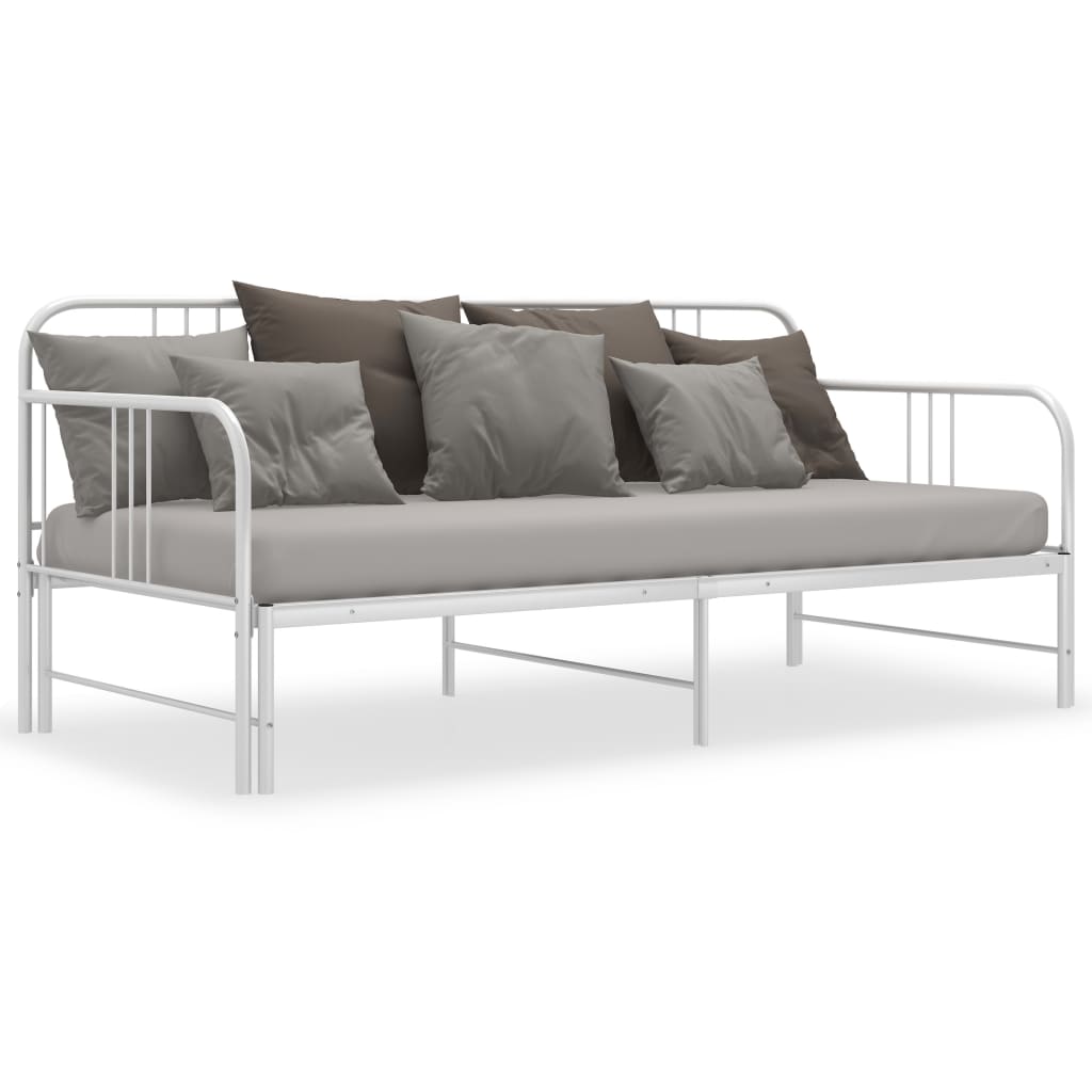 Ausziehsofa Bettgestell Weiß Metall 90x200 cm - Premium Betten & Bettgestelle - Just €165.94! Shop now at homesales4u