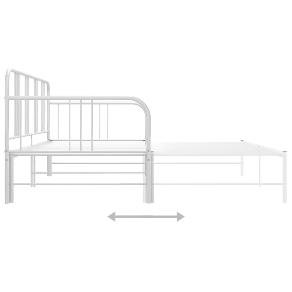 Ausziehsofa Bettgestell Weiß Metall 90x200 cm - Premium Betten & Bettgestelle - Just €165.94! Shop now at homesales4u