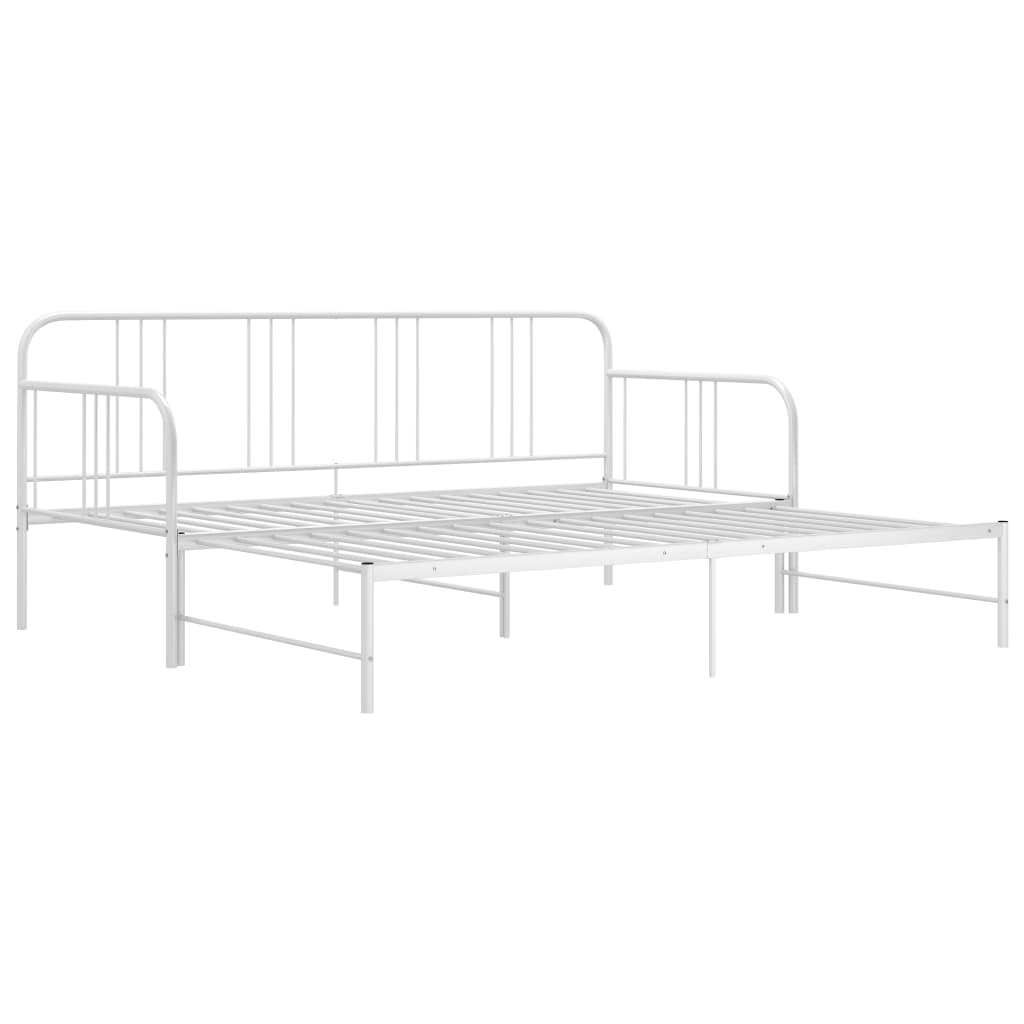 Ausziehsofa Bettgestell Weiß Metall 90x200 cm - Premium Betten & Bettgestelle - Just €165.94! Shop now at homesales4u