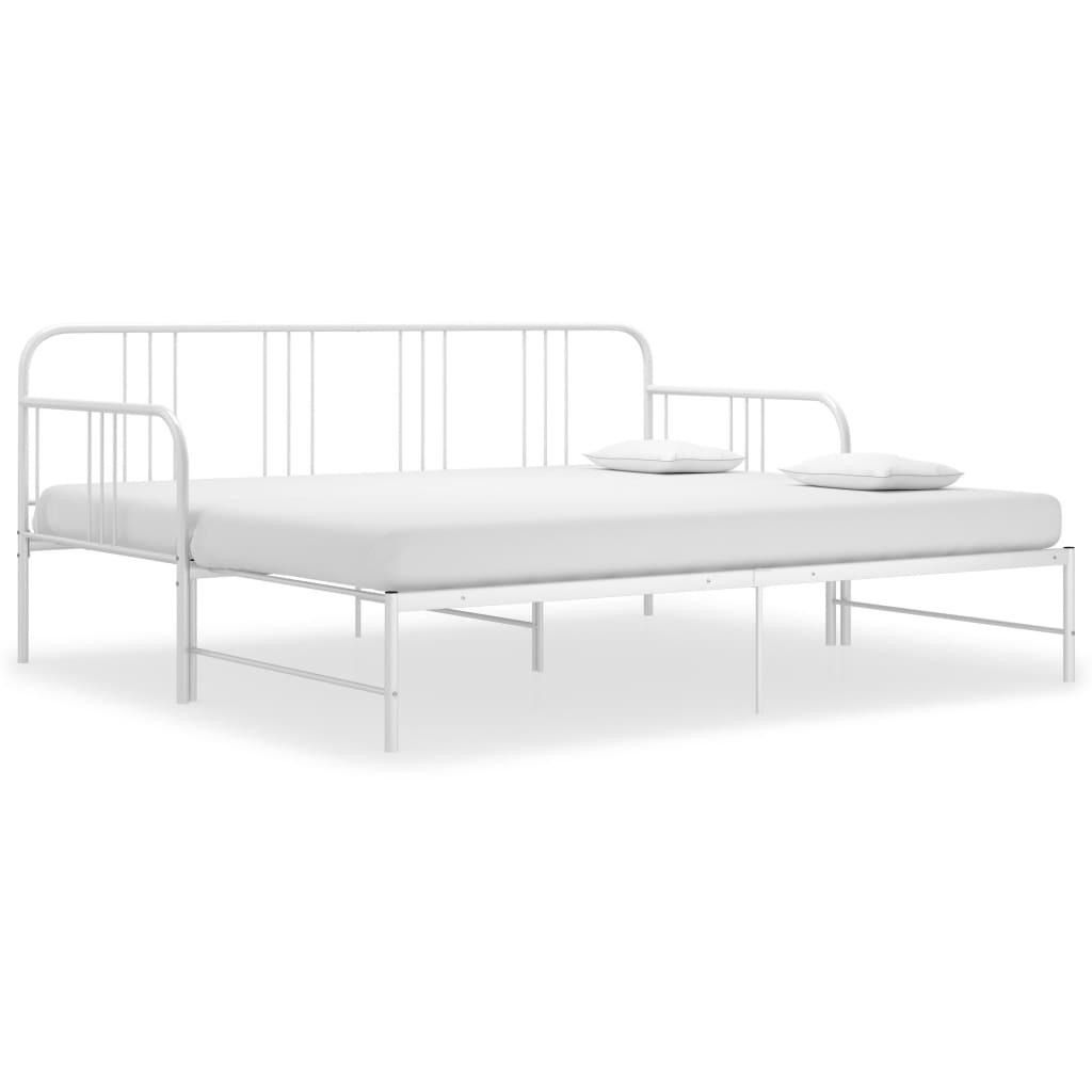 Ausziehsofa Bettgestell Weiß Metall 90x200 cm - Premium Betten & Bettgestelle - Just €165.94! Shop now at homesales4u