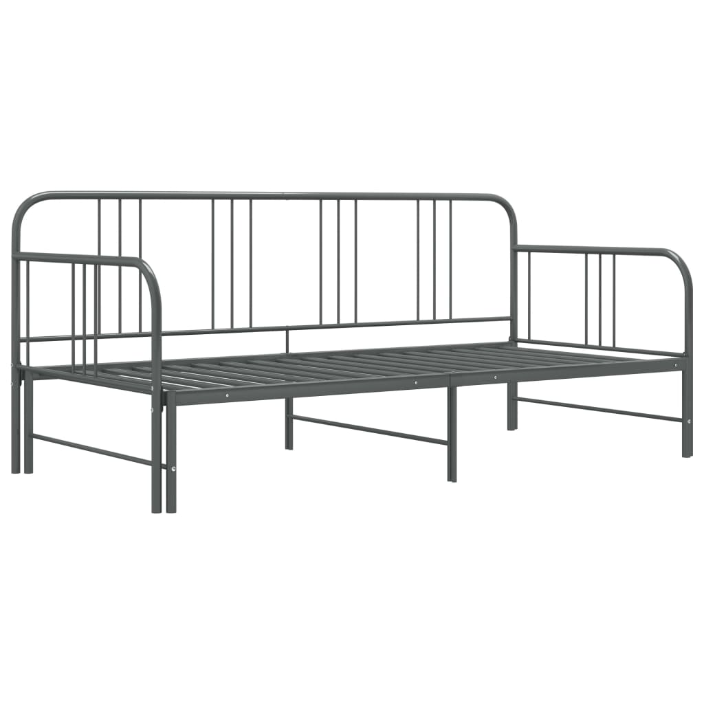 Ausziehsofa Bettgestell Grau Metall 90x200 cm - Premium Betten & Bettgestelle - Just €174! Shop now at homesales4u