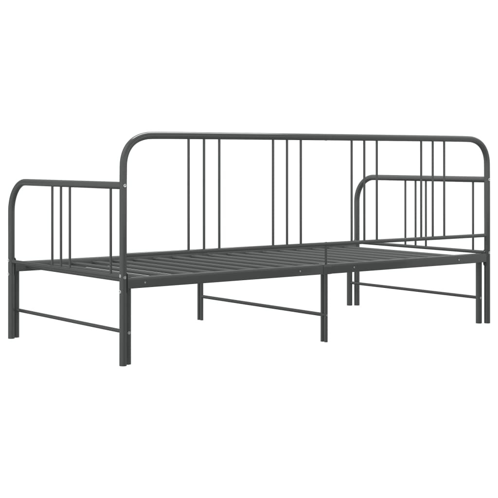 Ausziehsofa Bettgestell Grau Metall 90x200 cm - Premium Betten & Bettgestelle - Just €174! Shop now at homesales4u