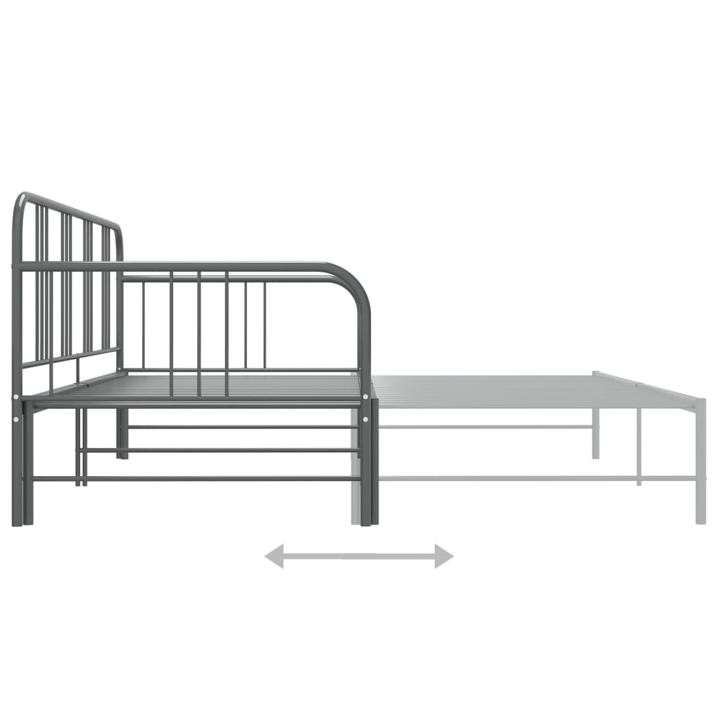 Ausziehsofa Bettgestell Grau Metall 90x200 cm - Premium Betten & Bettgestelle - Just €174! Shop now at homesales4u